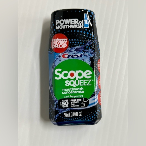 Lot Of 5 Crest Scope Squeez Mouthwash Concentrate Cool Peppermint 1.69 Fl Oz - Picture 2 of 3